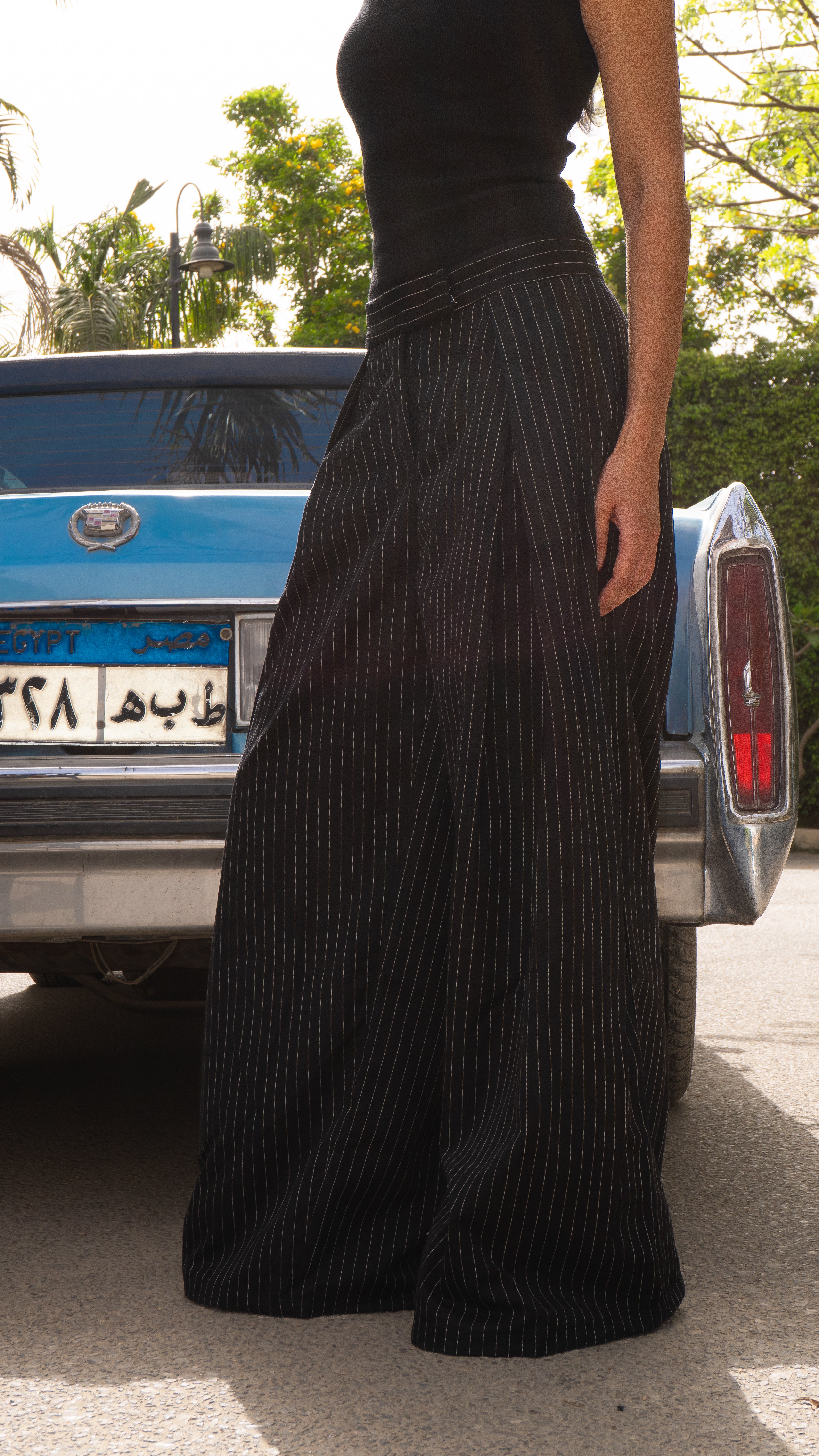 Butterfly Black Striped Pants