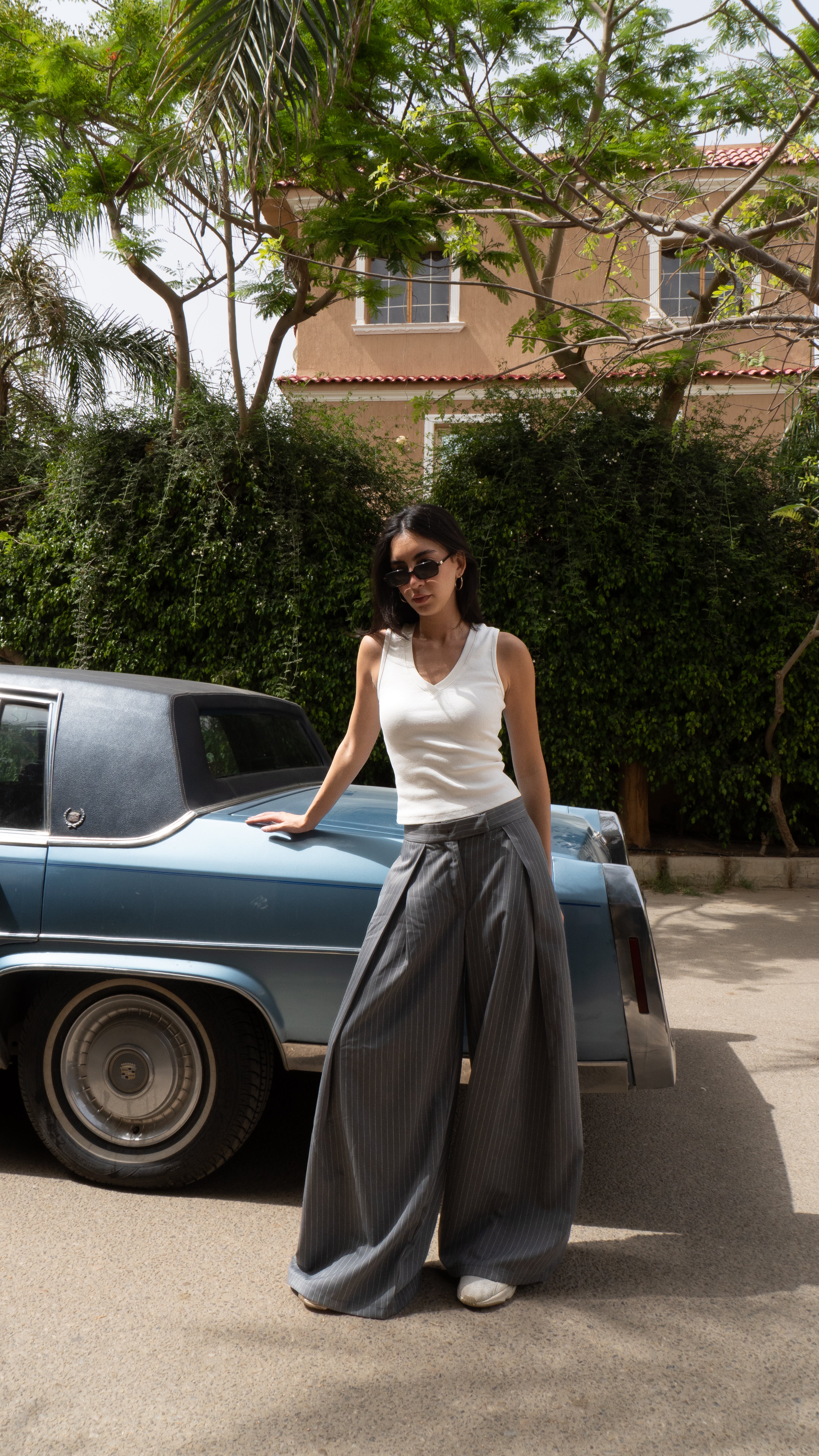 Butterfly Grey Striped Pants