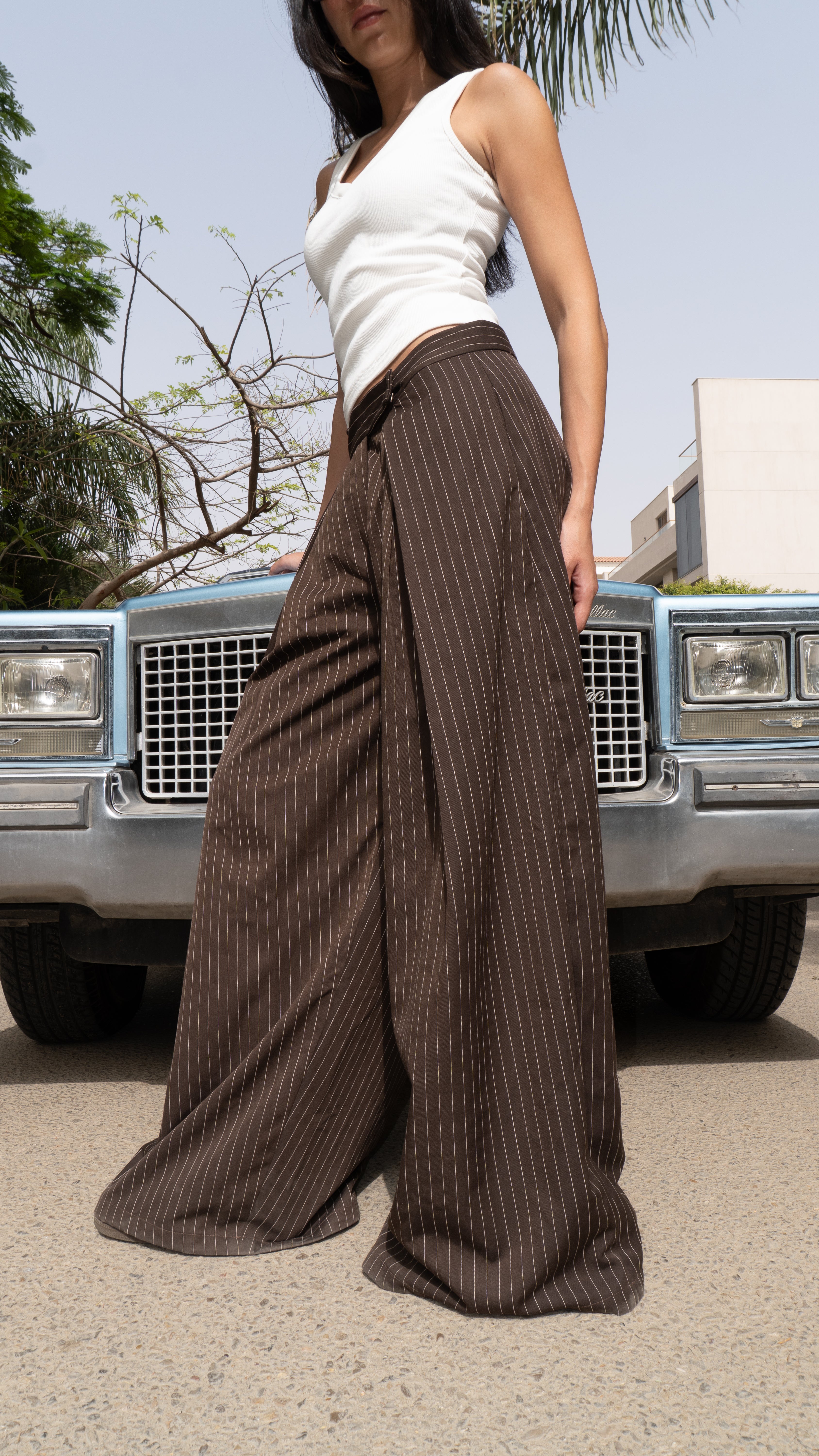 Butterfly Brown Striped Pants