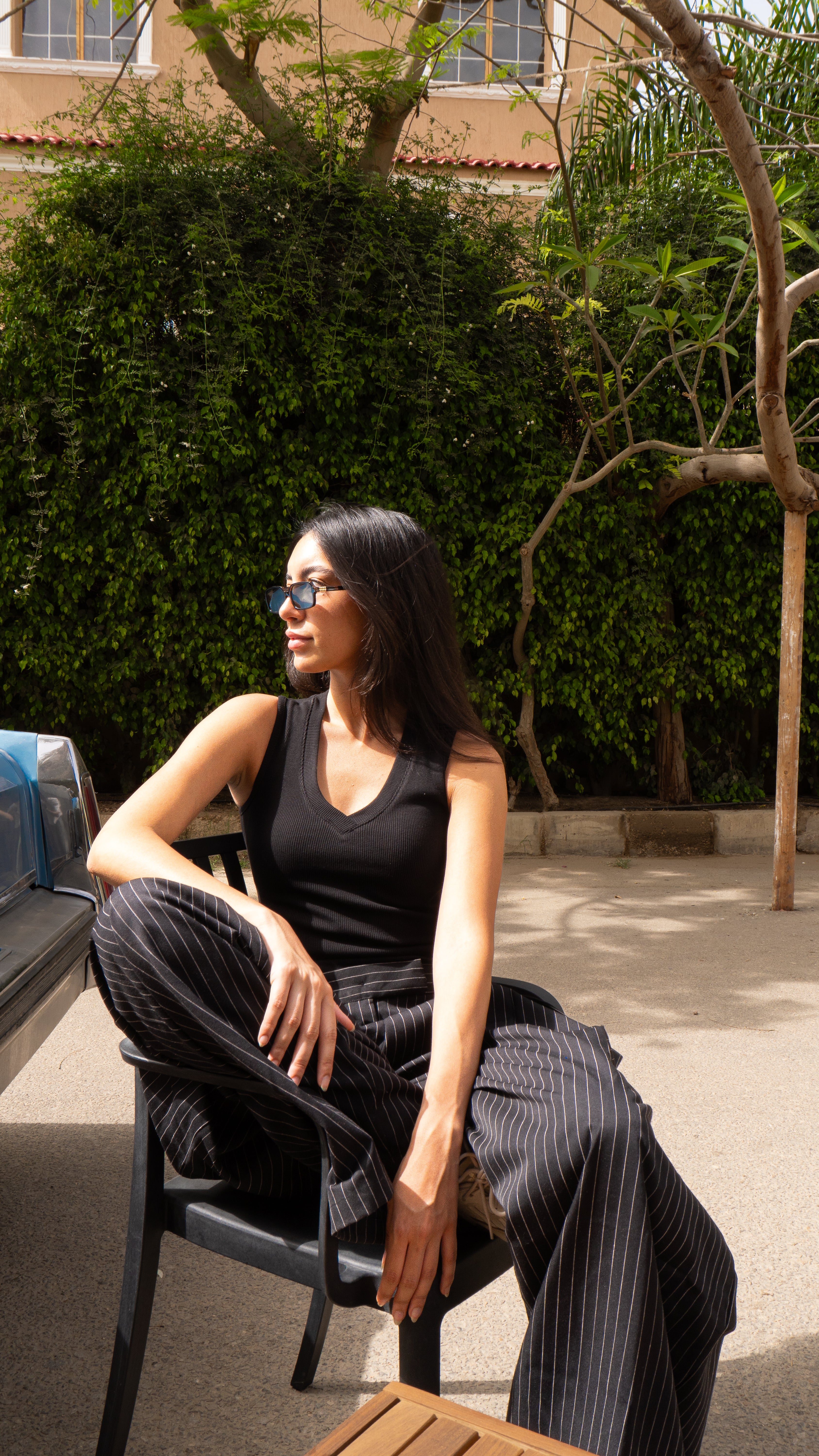 V-Neck Black Top