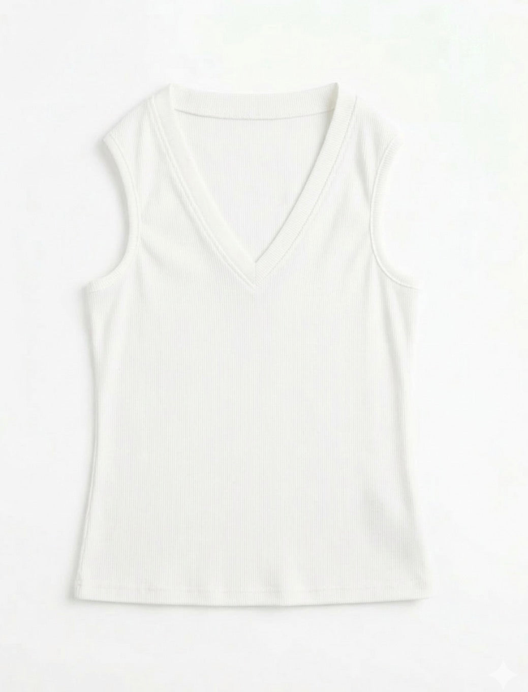 V-Neck White Top