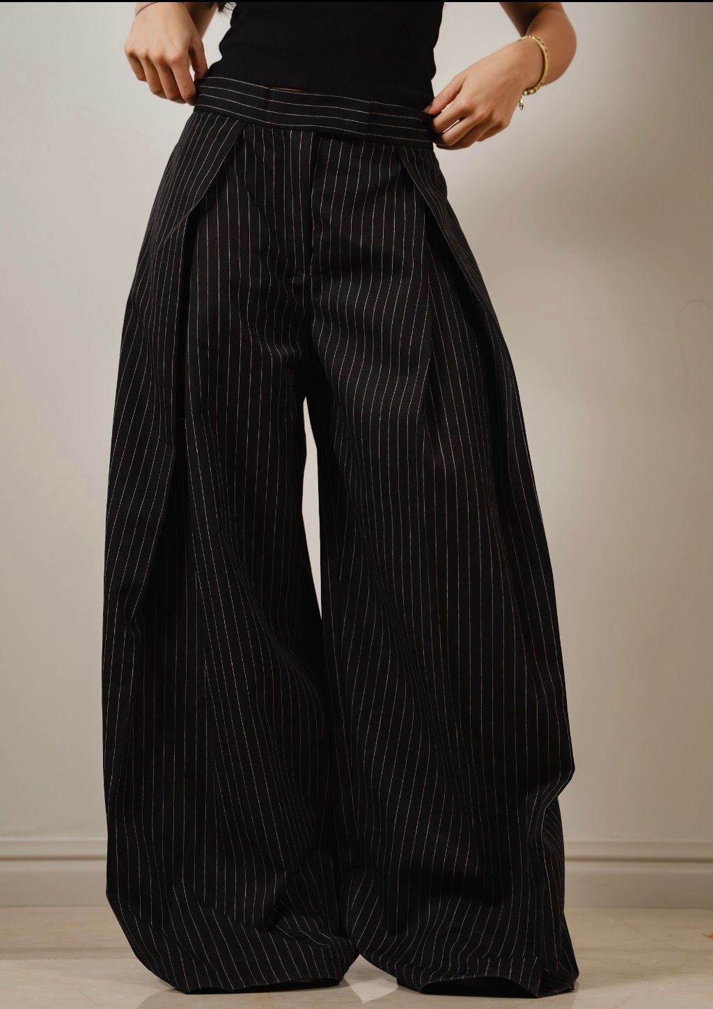 Butterfly Black Striped Pants