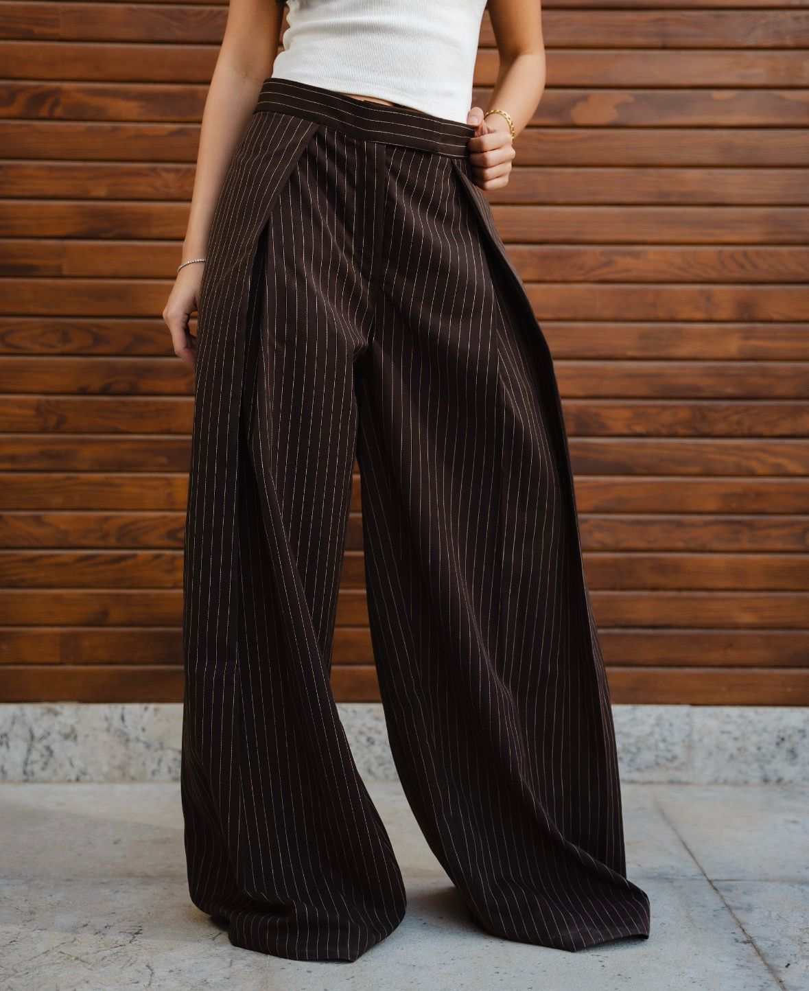 Butterfly Brown Striped Pants