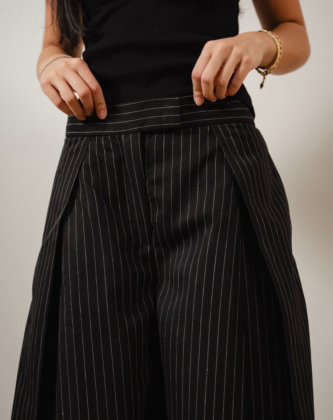 Butterfly Black Striped Pants